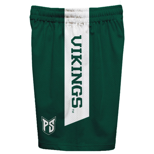 Portland State Vikings Vive La Fete Game Day Green Stripes Boys Solid White Athletic Mesh Short - Vive La Fête - Online Apparel Store