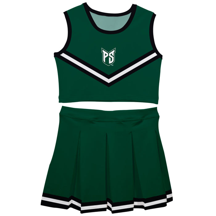 Portland State Vikings Vive La Fete Game Day Green Sleeveless Cheerleader Set