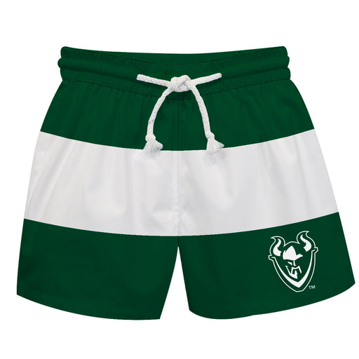 Portland State Vikings Vive La Fete Green White Stripes Swimtrunks V2