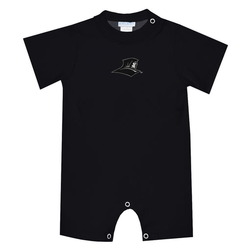 Providence Friars Embroidered Black Knit Short Sleeve Boys Romper