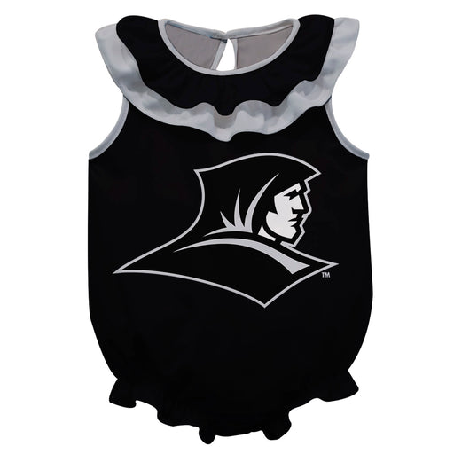 Providence Friars Black Sleeveless Ruffle Onesie Logo Bodysuit