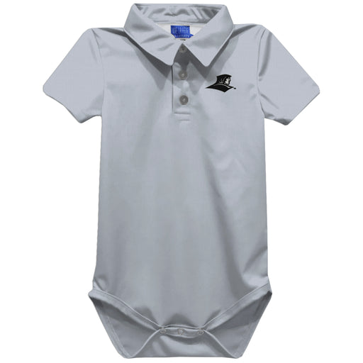 Providence Friars Embroidered Gray Solid Knit Polo Onesie