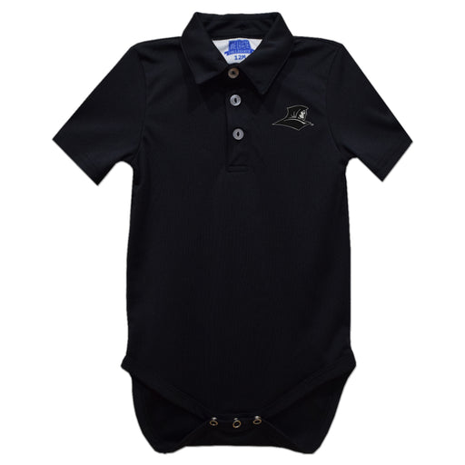 Providence Friars Embroidered Black Solid Knit Polo Onesie