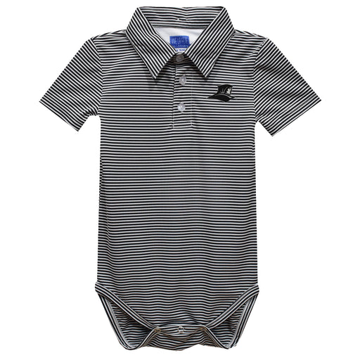Providence Friars Embroidered Black Stripe Knit Polo Onesie
