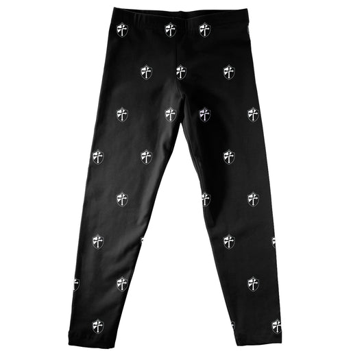 Providence Friars Vive La Fete Girls Game Day All Over Logo Elastic Waist Classic Play Black Leggings Tights
