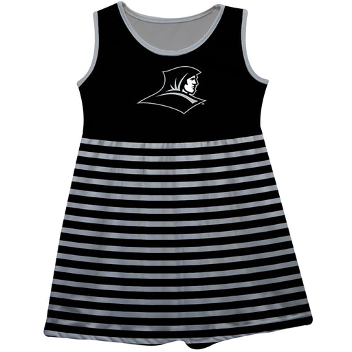 Providence Friars Vive La Fete Girls Game Day Sleeveless Tank Dress Solid Black Logo Stripes on Skirt