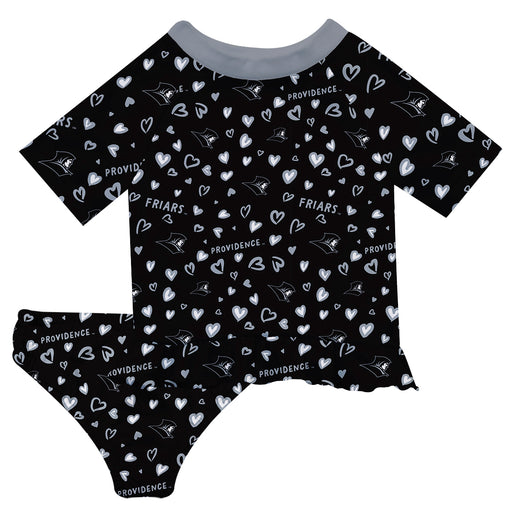 Providence Friars Vive La Fete All Over Logo Black Long Sleeve Bikini Set