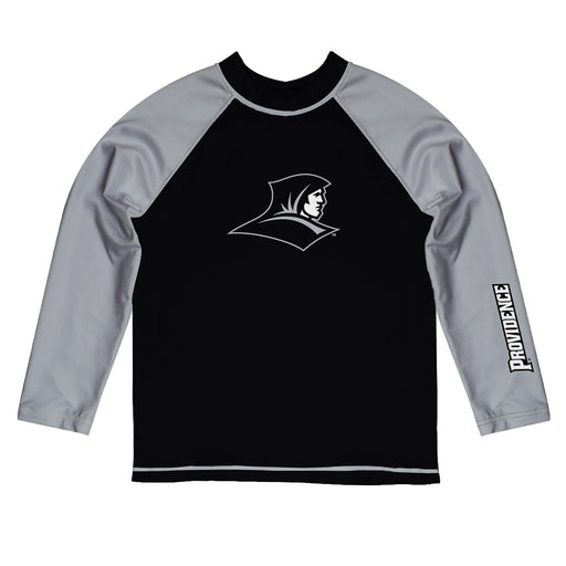 Providence Friars Vive La Fete Logo Black Gray Long Sleeve Raglan Rashguard