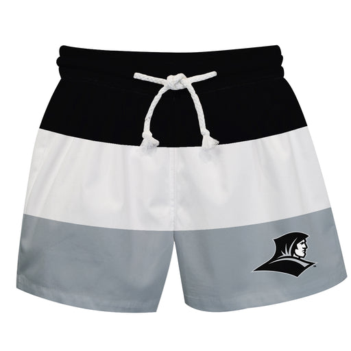 Providence Friars Vive La Fete Black White Gray Stripes Swimtrunks V1