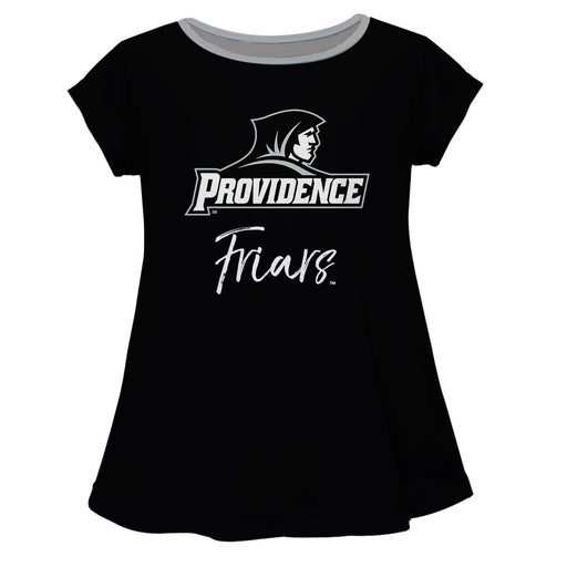 Providence Friars Vive La Fete Girls Game Day Short Sleeve Black Top with School Logo and Name