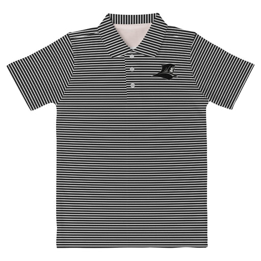 Providence Friars Embroidered Black Stripes Short Sleeve Polo Box Shirt