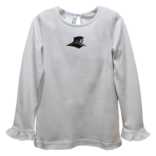 Providence College Friars Embroidered White Knit Long Sleeve Girls Blouse