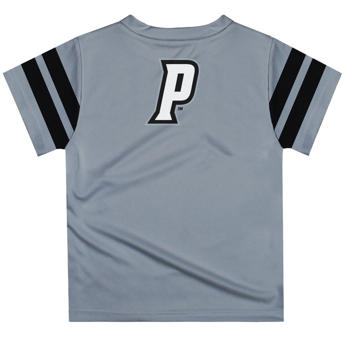 Providence Friars Vive La Fete Boys Game Day Gray Short Sleeve Tee with Stripes on Sleeves - Vive La Fête - Online Apparel Store