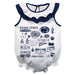 Penn State Nittany Lions  White Hand Sketched Vive La Fete Impressions Artwork Sleeveless Ruffle Onesie Bodysuit