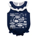Penn State Nittany Lions  Navy Hand Sketched Vive La Fete Impressions Artwork Sleeveless Ruffle Onesie Bodysuit
