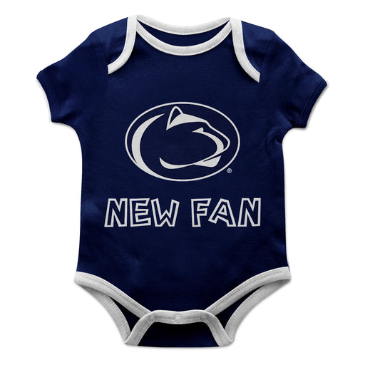Penn State Nittany Lions Vive La Fete Infant Game Day Navy Short Sleeve Onesie New Fan Logo and Mascot Bodysuit
