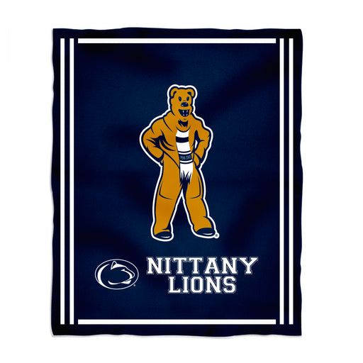 Penn State Nittany Lions Vive La Fete Kids Game Day Navy Plush Soft Minky Blanket 36 x 48 Mascot