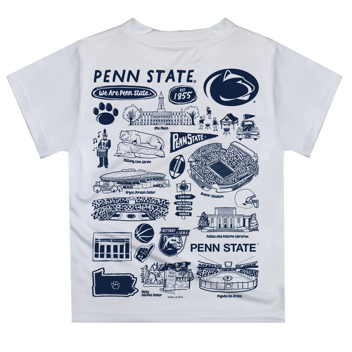 Penn State Nittany Lions Hand Sketched Vive La Fete Impressions Artwork Boys Navy Short Sleeve Tee Shirt - Vive La Fête - Online Apparel Store