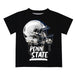 Penn State Nittany Lions Original Dripping Football Helmet Black T-Shirt by Vive La Fete