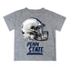 Penn State Nittany Lions Original Dripping Football Helmet Gray T-Shirt by Vive La Fete