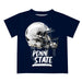 Penn State Nittany Lions Original Dripping Football Helmet Navy T-Shirt by Vive La Fete