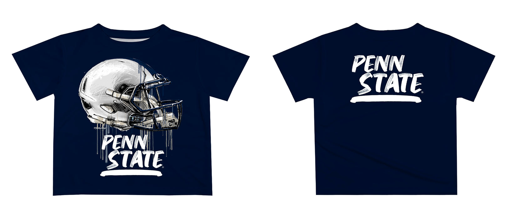 Penn State Nittany Lions Original Dripping Football Helmet T-Shirt by Vive La Fete - Vive La Fête - Online Apparel Store