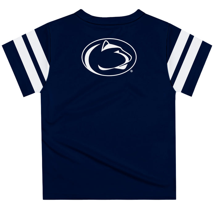 Penn State Nittany Lions Vive La Fete Boys Game Day Navy Short Sleeve Tee with Stripes on Sleeves - Vive La Fête - Online Apparel Store