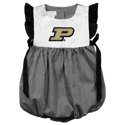 Purdue University Boilermakers Embroidered Black Gingham Girls Bubble