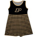 Purdue University Boilermakers Vive La Fete Girls Game Day Sleeveless Tank Dress Solid Black Logo Stripes on Skirt