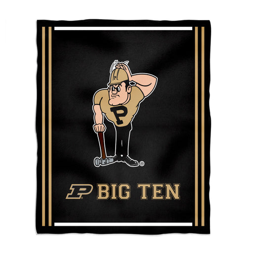 Purdue University Boilermakers Vive La Fete Kids Game Day Black Plush Soft Minky Blanket 36 x 48 Mascot