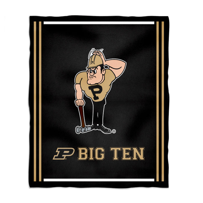 Purdue University Boilermakers Vive La Fete Kids Game Day Black Plush Soft Minky Blanket 36 x 48 Mascot