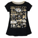Purdue University Boilermakers Hand Sketched Vive La Fete Impressions Artwork Black Short Sleeve Top