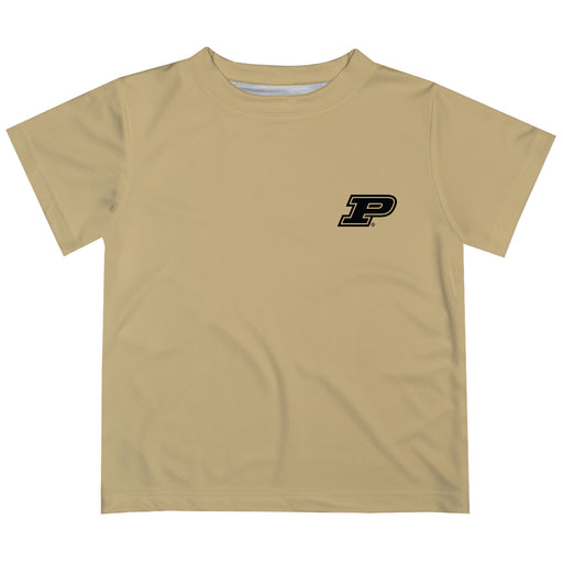 Purdue University Boilermakers Hand Sketched Vive La Fete Impressions Artwork Boys Gold Short Sleeve Tee Shirt
