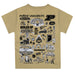 Purdue University Boilermakers Hand Sketched Vive La Fete Impressions Artwork Boys Gold Short Sleeve Tee Shirt - Vive La Fête - Online Apparel Store