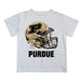Purdue University Boilermakers Original Dripping Football Helmet White T-Shirt by Vive La Fete