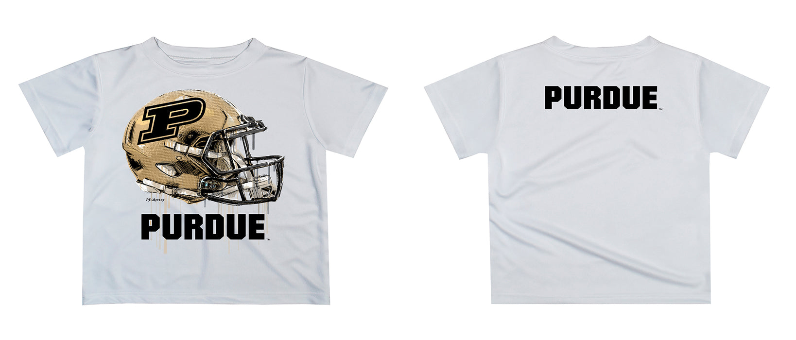 Purdue University Boilermakers Original Dripping Football Helmet T-Shirt by Vive La Fete - Vive La Fête - Online Apparel Store