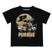 Purdue University Boilermakers Original Dripping Football Helmet Black T-Shirt by Vive La Fete