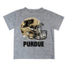 Purdue University Boilermakers Original Dripping Football Helmet Gray T-Shirt by Vive La Fete