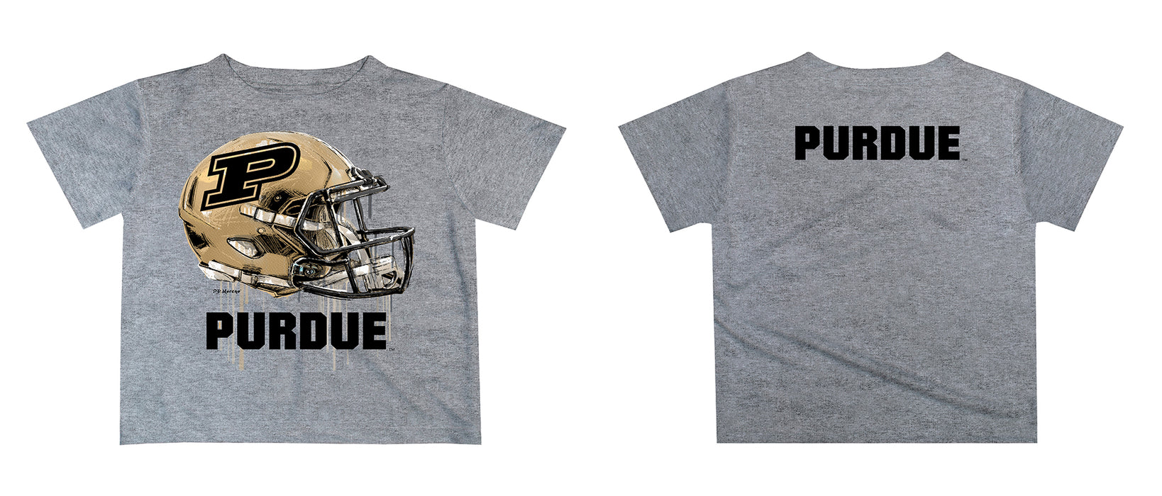 Purdue University Boilermakers Original Dripping Football Helmet T-Shirt by Vive La Fete - Vive La Fête - Online Apparel Store