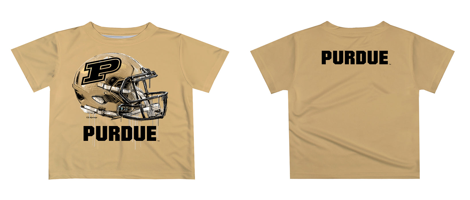Purdue University Boilermakers Original Dripping Football Helmet T-Shirt by Vive La Fete - Vive La Fête - Online Apparel Store
