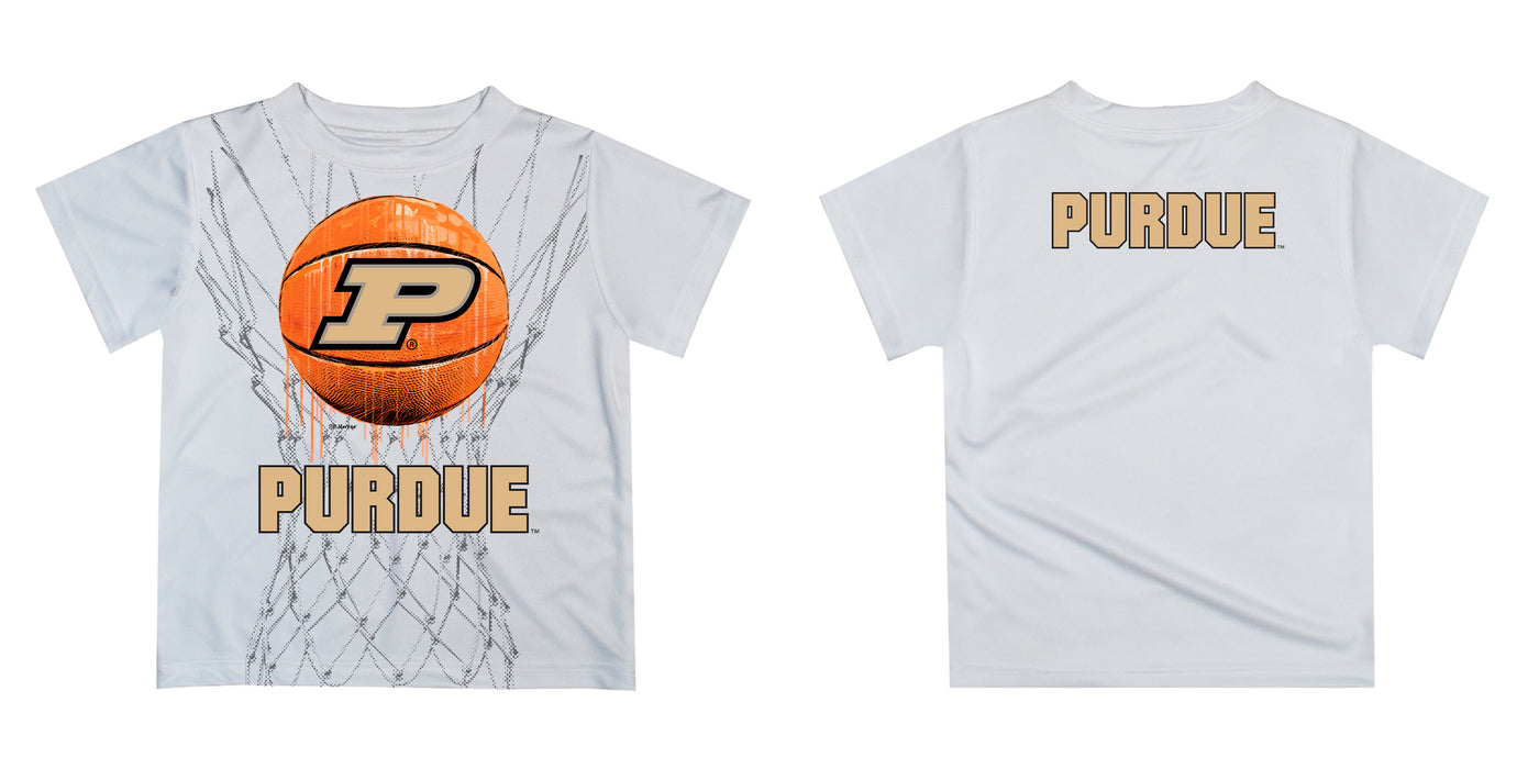 Purdue University Boilermakers Original Dripping Basketball Beige T-Shirt by Vive La Fete - Vive La Fête - Online Apparel Store