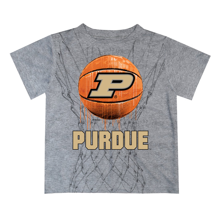 Purdue University Boilermakers Original Dripping Ball Gray T-Shirt by Vive La Fete