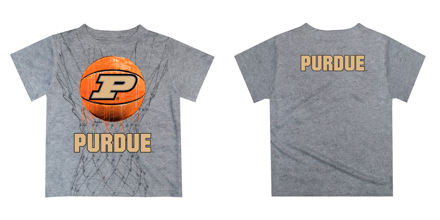 Purdue University Boilermakers Original Dripping Basketball Beige T-Shirt by Vive La Fete - Vive La Fête - Online Apparel Store