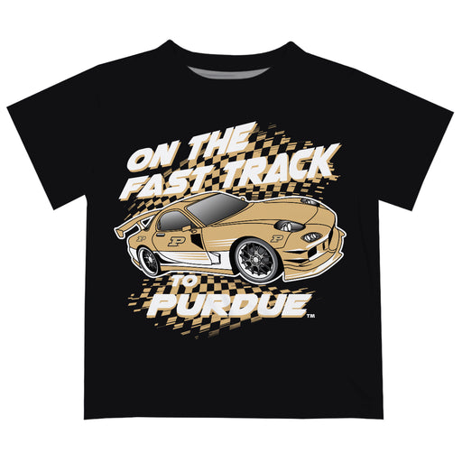 Purdue University Boilermakers Vive La Fete Fast Track Boys Game Day Black Short Sleeve Tee