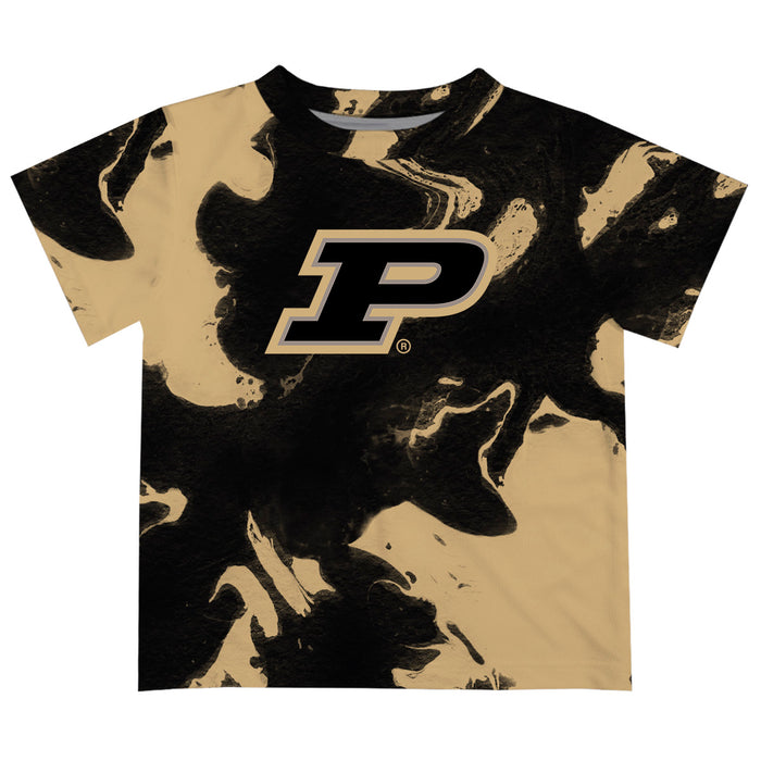 Purdue University Boilermakers Vive La Fete Marble Boys Game Day Black Short Sleeve Tee