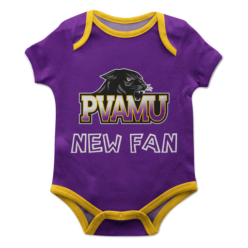 Praire View A&M Panthers PVAMU Vive La Fete Infant Game Day Purple Short Sleeve Onesie New Fan Logo and Mascot Bodysuit