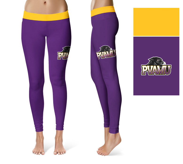 Praire View A&M Panthers PVAMU Vive La Fete Game Day Collegiate Logo on Thigh Purple Women Yoga Leggings 2.5 Waist Tight - Vive La Fête - Online Apparel Store