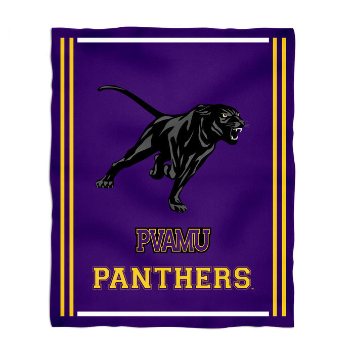 Praire View A&M Panthers PVAMU Vive La Fete Kids Game Day Purple Plush Soft Minky Blanket 36 x 48 Mascot