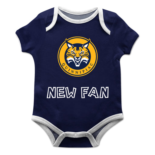 Quinnipiac University Bobcats Vive La Fete Infant Game Day Navy Short Sleeve Onesie New Fan Logo and Mascot Bodysuit