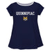Quinnipiac University Bobcats Vive La Fete Girls Game Day Short Sleeve Navy Top with School Logo and Name